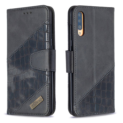 Handytasche Stand Schutzhülle Flip Leder Hülle B03F für Samsung Galaxy A70S Schwarz