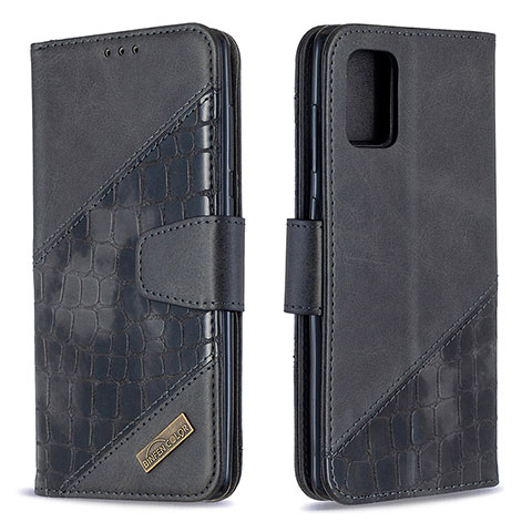 Handytasche Stand Schutzhülle Flip Leder Hülle B03F für Samsung Galaxy A71 5G Schwarz