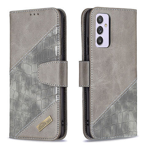 Handytasche Stand Schutzhülle Flip Leder Hülle B03F für Samsung Galaxy A82 5G Dunkelgrau