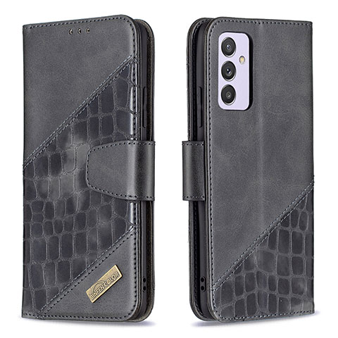 Handytasche Stand Schutzhülle Flip Leder Hülle B03F für Samsung Galaxy A82 5G Schwarz