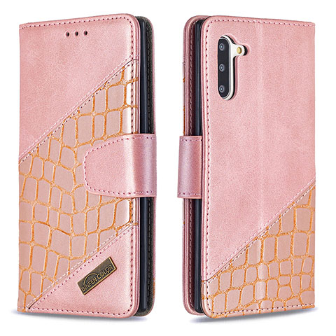 Handytasche Stand Schutzhülle Flip Leder Hülle B03F für Samsung Galaxy Note 10 5G Rosegold