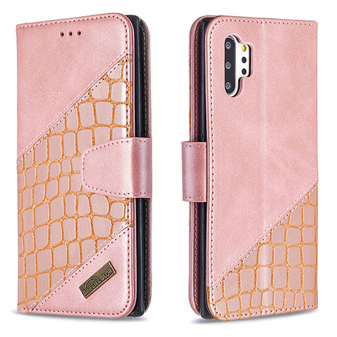 Handytasche Stand Schutzhülle Flip Leder Hülle B03F für Samsung Galaxy Note 10 Plus 5G Rosegold