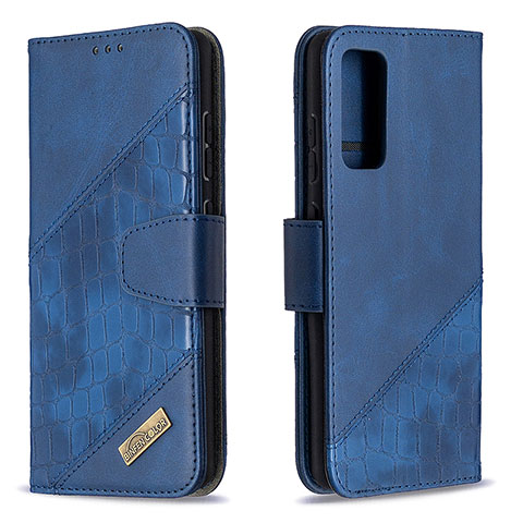 Handytasche Stand Schutzhülle Flip Leder Hülle B03F für Samsung Galaxy S20 FE 4G Blau