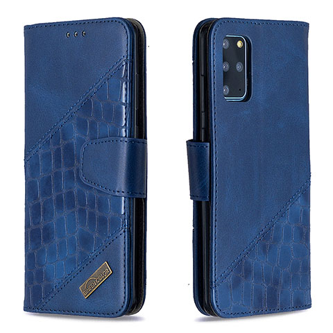 Handytasche Stand Schutzhülle Flip Leder Hülle B03F für Samsung Galaxy S20 Plus Blau
