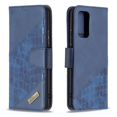 Handytasche Stand Schutzhülle Flip Leder Hülle B03F für Xiaomi Redmi Note 10 Pro 4G Blau