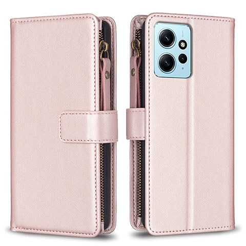 Handytasche Stand Schutzhülle Flip Leder Hülle B03F für Xiaomi Redmi Note 12 4G Rosegold