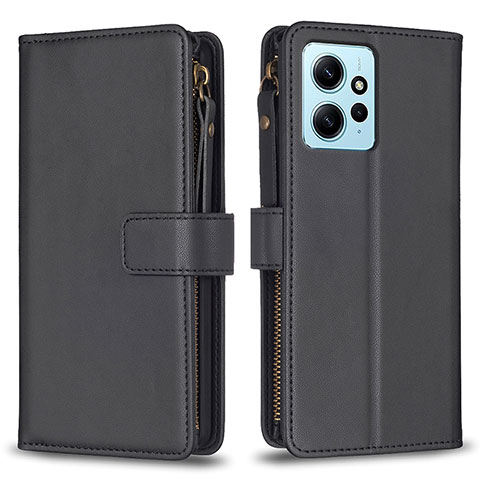 Handytasche Stand Schutzhülle Flip Leder Hülle B03F für Xiaomi Redmi Note 12 4G Schwarz