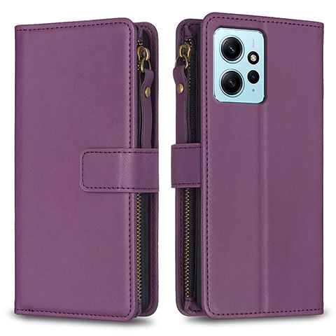 Handytasche Stand Schutzhülle Flip Leder Hülle B03F für Xiaomi Redmi Note 12 4G Violett