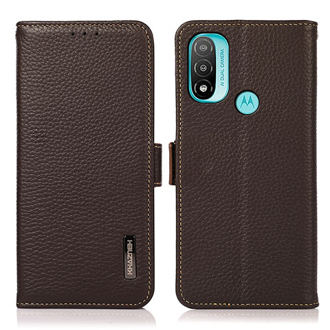 Handytasche Stand Schutzhülle Flip Leder Hülle B03H für Motorola Moto E40 Braun