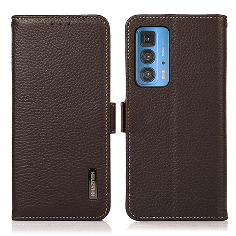 Handytasche Stand Schutzhülle Flip Leder Hülle B03H für Motorola Moto Edge 20 Pro 5G Braun