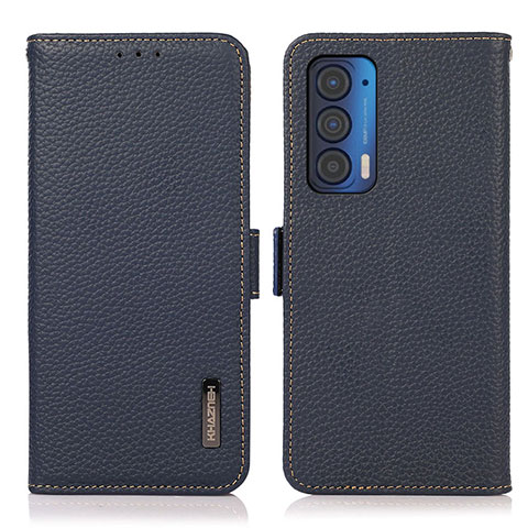 Handytasche Stand Schutzhülle Flip Leder Hülle B03H für Motorola Moto Edge (2021) 5G Blau