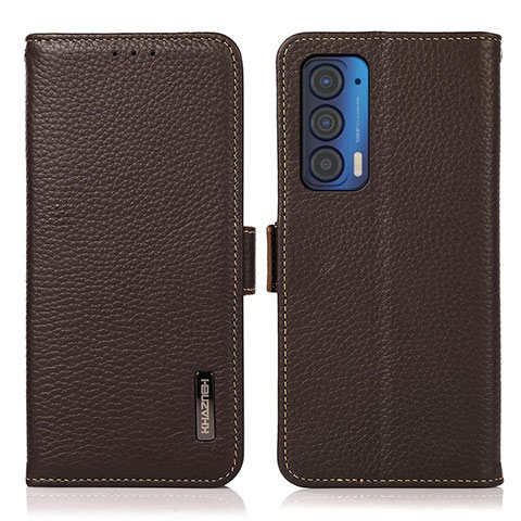 Handytasche Stand Schutzhülle Flip Leder Hülle B03H für Motorola Moto Edge (2021) 5G Braun