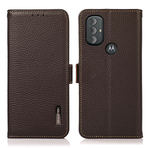 Handytasche Stand Schutzhülle Flip Leder Hülle B03H für Motorola Moto G Play (2023) Braun