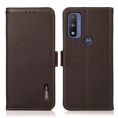 Handytasche Stand Schutzhülle Flip Leder Hülle B03H für Motorola Moto G Pure Braun