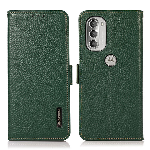 Handytasche Stand Schutzhülle Flip Leder Hülle B03H für Motorola Moto G51 5G Grün