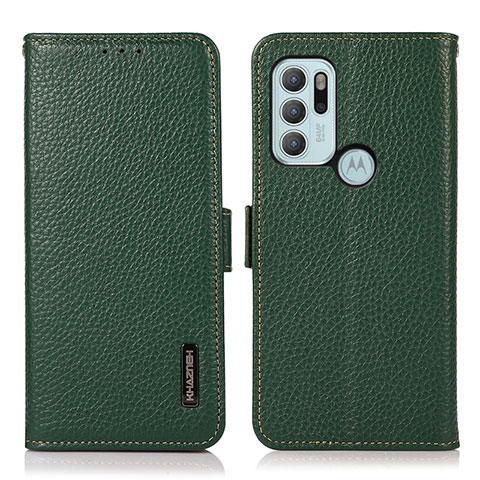 Handytasche Stand Schutzhülle Flip Leder Hülle B03H für Motorola Moto G60s Grün