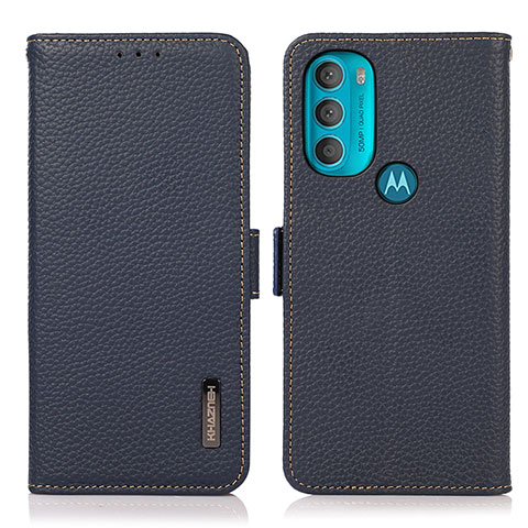 Handytasche Stand Schutzhülle Flip Leder Hülle B03H für Motorola Moto G71 5G Blau