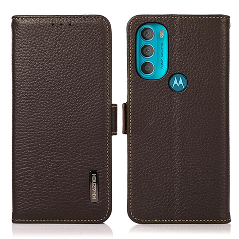 Handytasche Stand Schutzhülle Flip Leder Hülle B03H für Motorola Moto G71 5G Braun