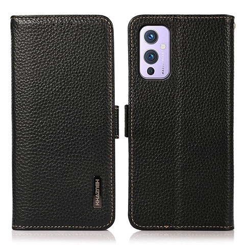 Handytasche Stand Schutzhülle Flip Leder Hülle B03H für OnePlus 9 5G Schwarz