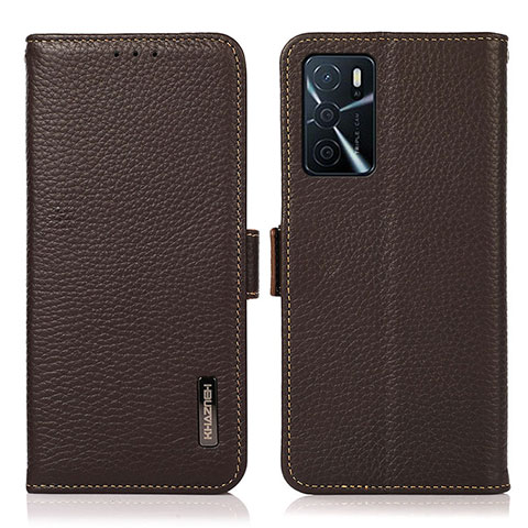 Handytasche Stand Schutzhülle Flip Leder Hülle B03H für Oppo A16 Braun