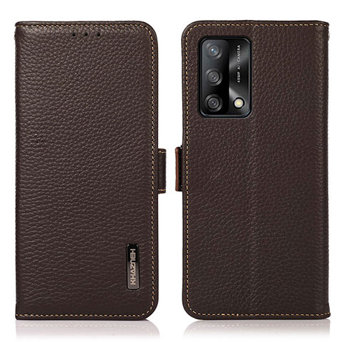 Handytasche Stand Schutzhülle Flip Leder Hülle B03H für Oppo F19s Braun