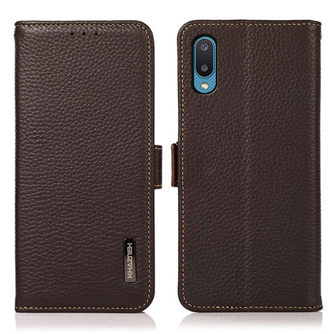 Handytasche Stand Schutzhülle Flip Leder Hülle B03H für Samsung Galaxy A02 Braun