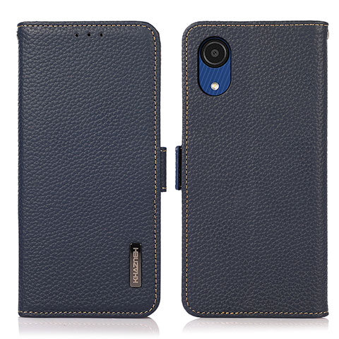 Handytasche Stand Schutzhülle Flip Leder Hülle B03H für Samsung Galaxy A03 Core Blau