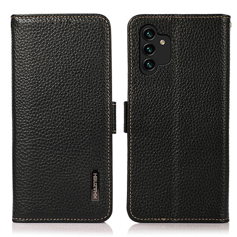 Handytasche Stand Schutzhülle Flip Leder Hülle B03H für Samsung Galaxy A13 4G Schwarz