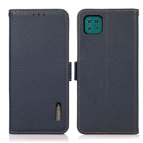 Handytasche Stand Schutzhülle Flip Leder Hülle B03H für Samsung Galaxy A22 5G Blau