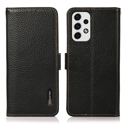 Handytasche Stand Schutzhülle Flip Leder Hülle B03H für Samsung Galaxy A23 4G Schwarz