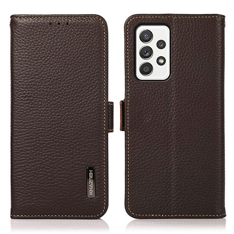 Handytasche Stand Schutzhülle Flip Leder Hülle B03H für Samsung Galaxy A52 4G Braun