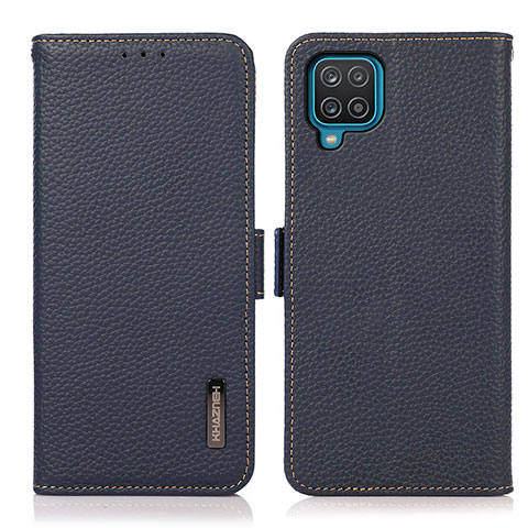 Handytasche Stand Schutzhülle Flip Leder Hülle B03H für Samsung Galaxy F12 Blau