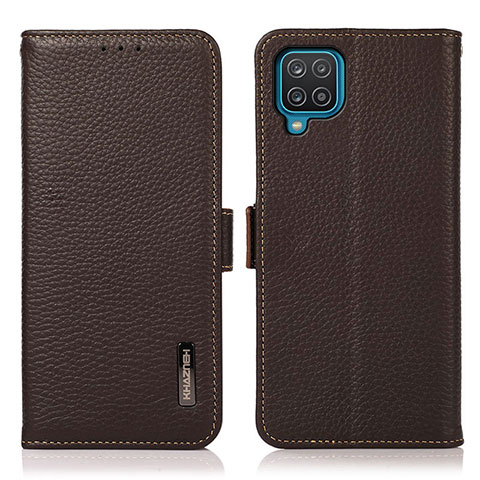 Handytasche Stand Schutzhülle Flip Leder Hülle B03H für Samsung Galaxy F12 Braun