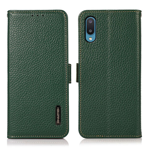 Handytasche Stand Schutzhülle Flip Leder Hülle B03H für Samsung Galaxy M02 Grün