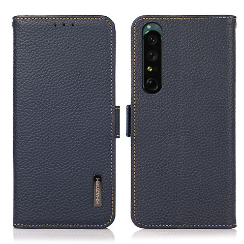 Handytasche Stand Schutzhülle Flip Leder Hülle B03H für Sony Xperia 1 IV Blau