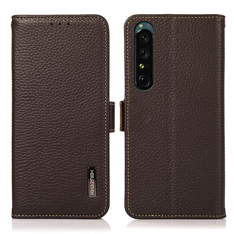 Handytasche Stand Schutzhülle Flip Leder Hülle B03H für Sony Xperia 1 IV Braun