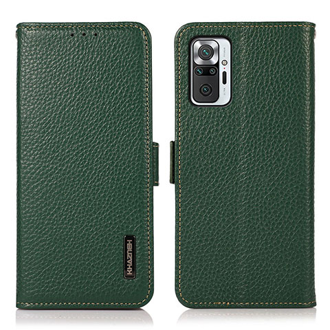 Handytasche Stand Schutzhülle Flip Leder Hülle B03H für Xiaomi Redmi Note 10 Pro 4G Grün