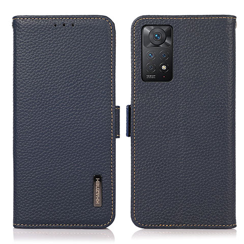 Handytasche Stand Schutzhülle Flip Leder Hülle B03H für Xiaomi Redmi Note 11 Pro 4G Blau