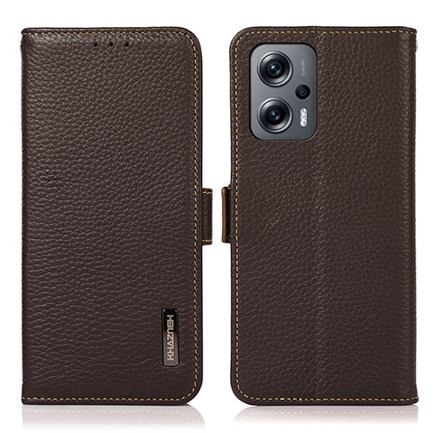 Handytasche Stand Schutzhülle Flip Leder Hülle B03H für Xiaomi Redmi Note 11T Pro 5G Braun