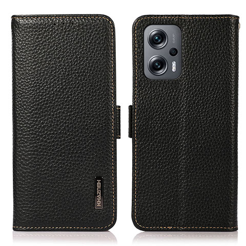 Handytasche Stand Schutzhülle Flip Leder Hülle B03H für Xiaomi Redmi Note 11T Pro+ Plus 5G Schwarz