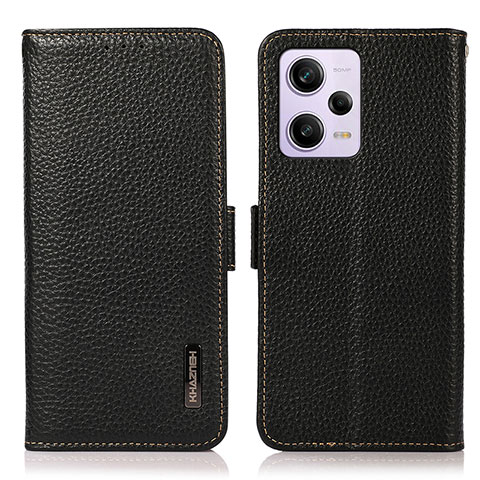 Handytasche Stand Schutzhülle Flip Leder Hülle B03H für Xiaomi Redmi Note 12 Pro 5G Schwarz