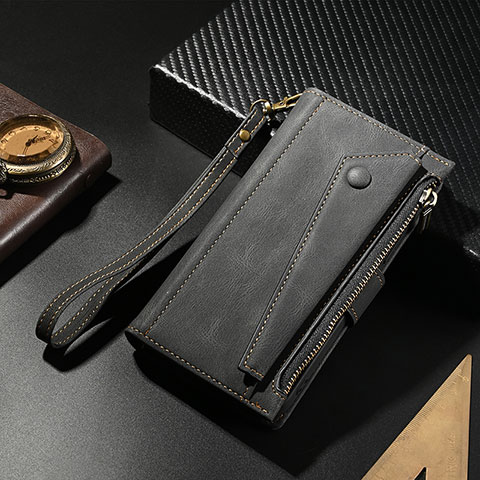 Handytasche Stand Schutzhülle Flip Leder Hülle B03S für Google Pixel 8 5G Schwarz