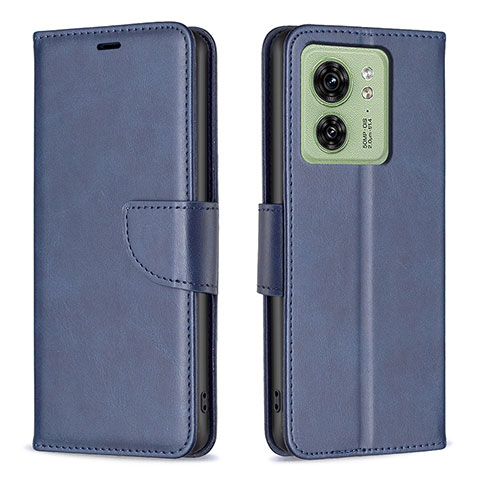 Handytasche Stand Schutzhülle Flip Leder Hülle B04F für Motorola Moto Edge 40 5G Blau