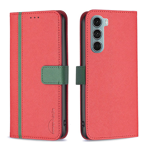 Handytasche Stand Schutzhülle Flip Leder Hülle B04F für Motorola Moto Edge S30 5G Rot