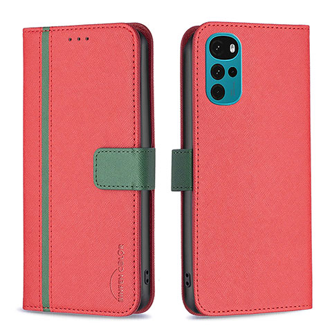 Handytasche Stand Schutzhülle Flip Leder Hülle B04F für Motorola Moto G22 Rot