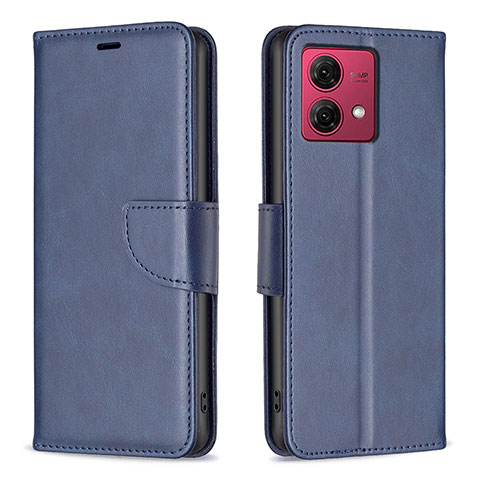 Handytasche Stand Schutzhülle Flip Leder Hülle B04F für Motorola Moto G84 5G Blau