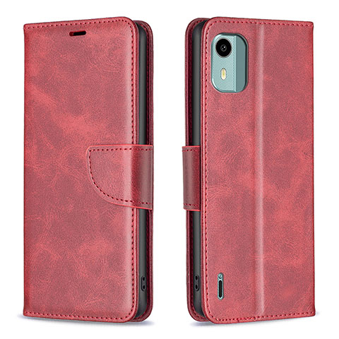 Handytasche Stand Schutzhülle Flip Leder Hülle B04F für Nokia C12 Pro Rot