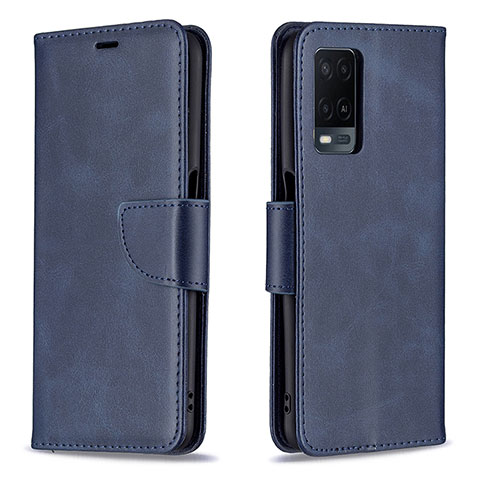 Handytasche Stand Schutzhülle Flip Leder Hülle B04F für Oppo A54 4G Blau