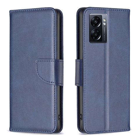 Handytasche Stand Schutzhülle Flip Leder Hülle B04F für Oppo A56S 5G Blau