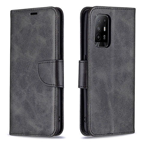 Handytasche Stand Schutzhülle Flip Leder Hülle B04F für Oppo A94 5G Schwarz